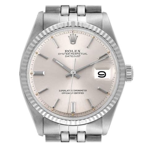 Rolex Uomo Datejust Quadrante Verde 18K Bianco Oro Acciaio 